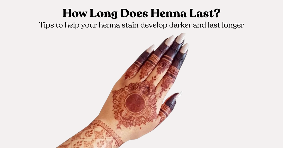 Henna design on a hand showing a deep brown stain after develpment