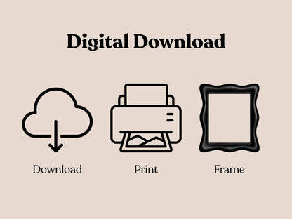 Instant digital download icons showing printable mandala wall art to print off and frame