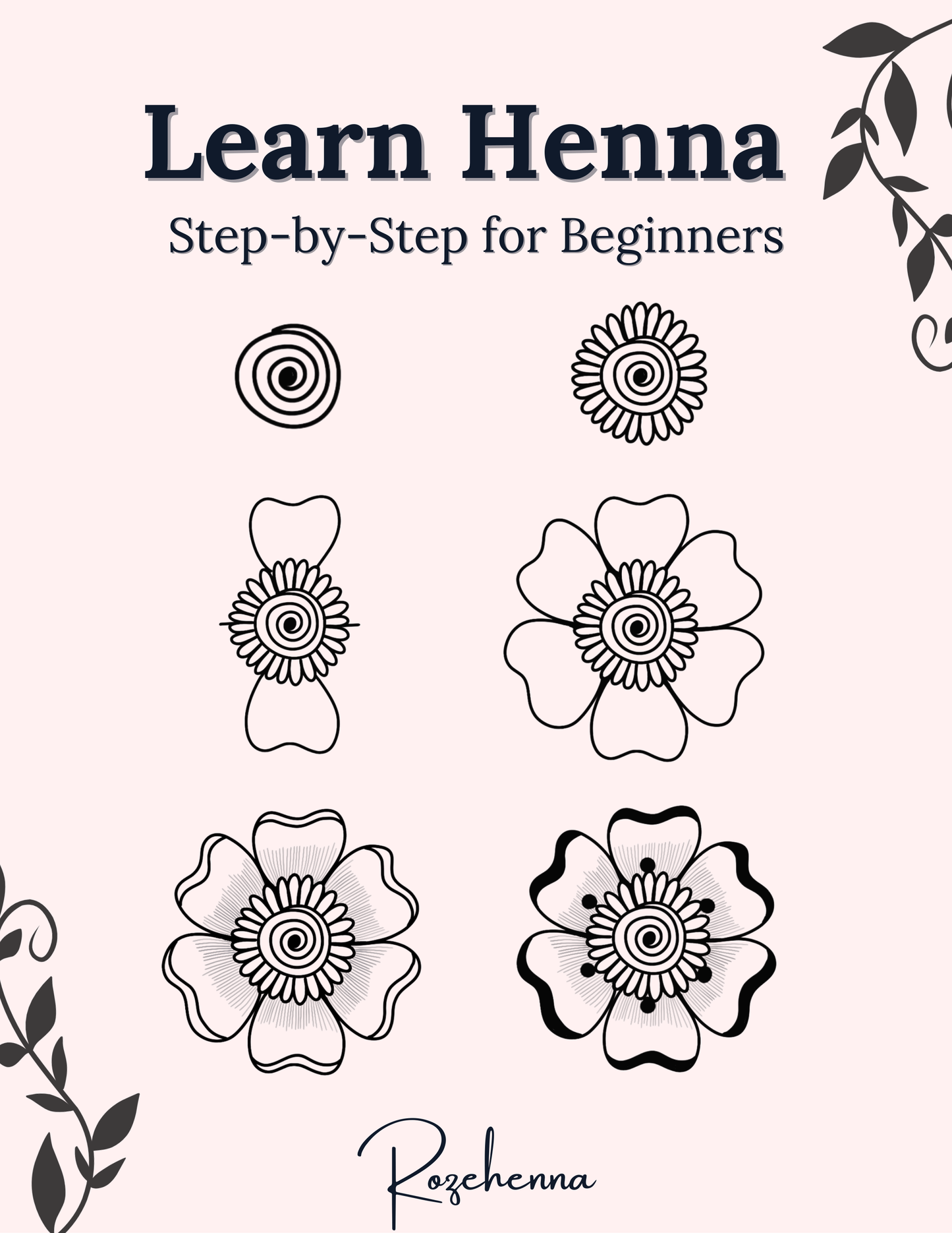 Rozehenna Henna Art Book Henna Practice Ebook for Beginners
