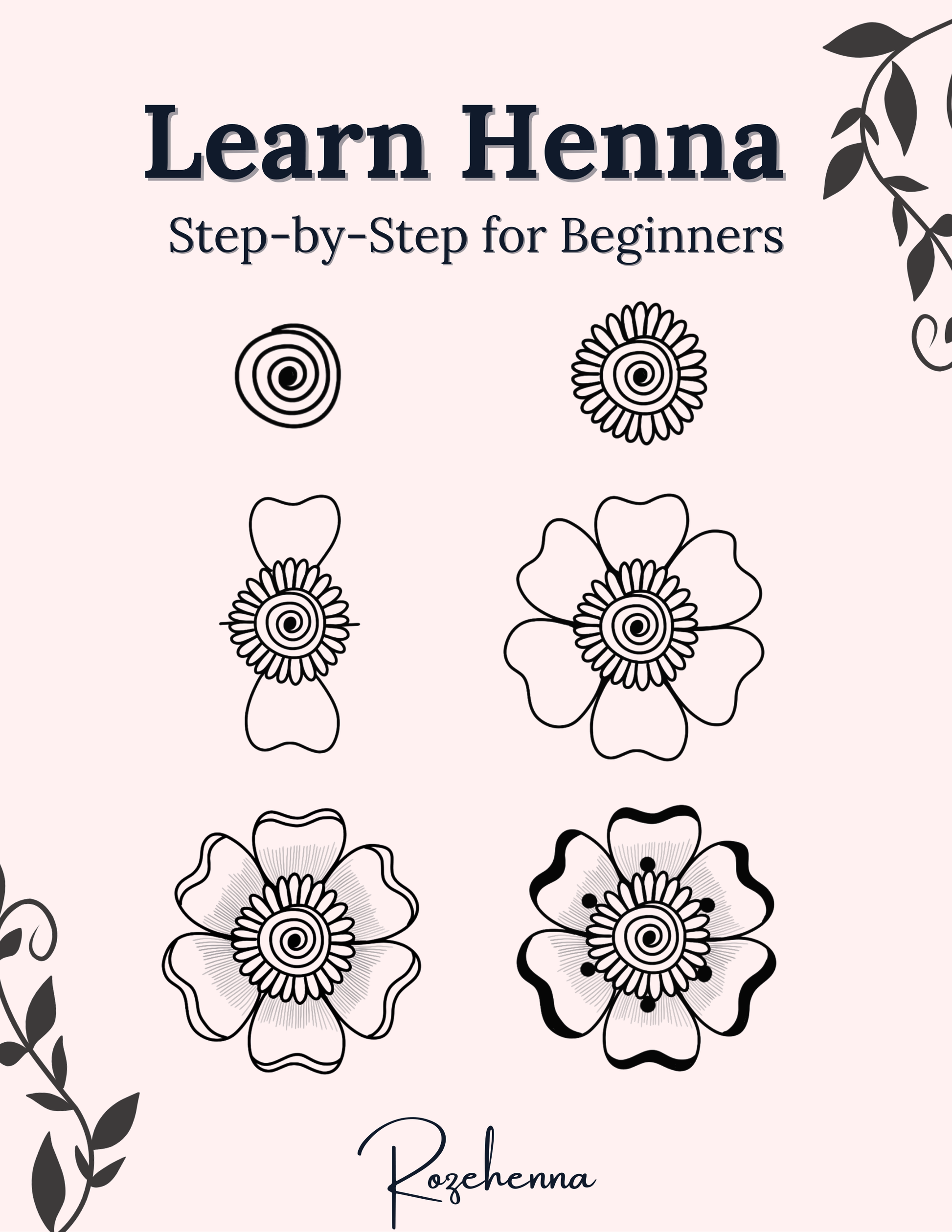 Rozehenna Henna Art Book Henna Practice Ebook for Beginners