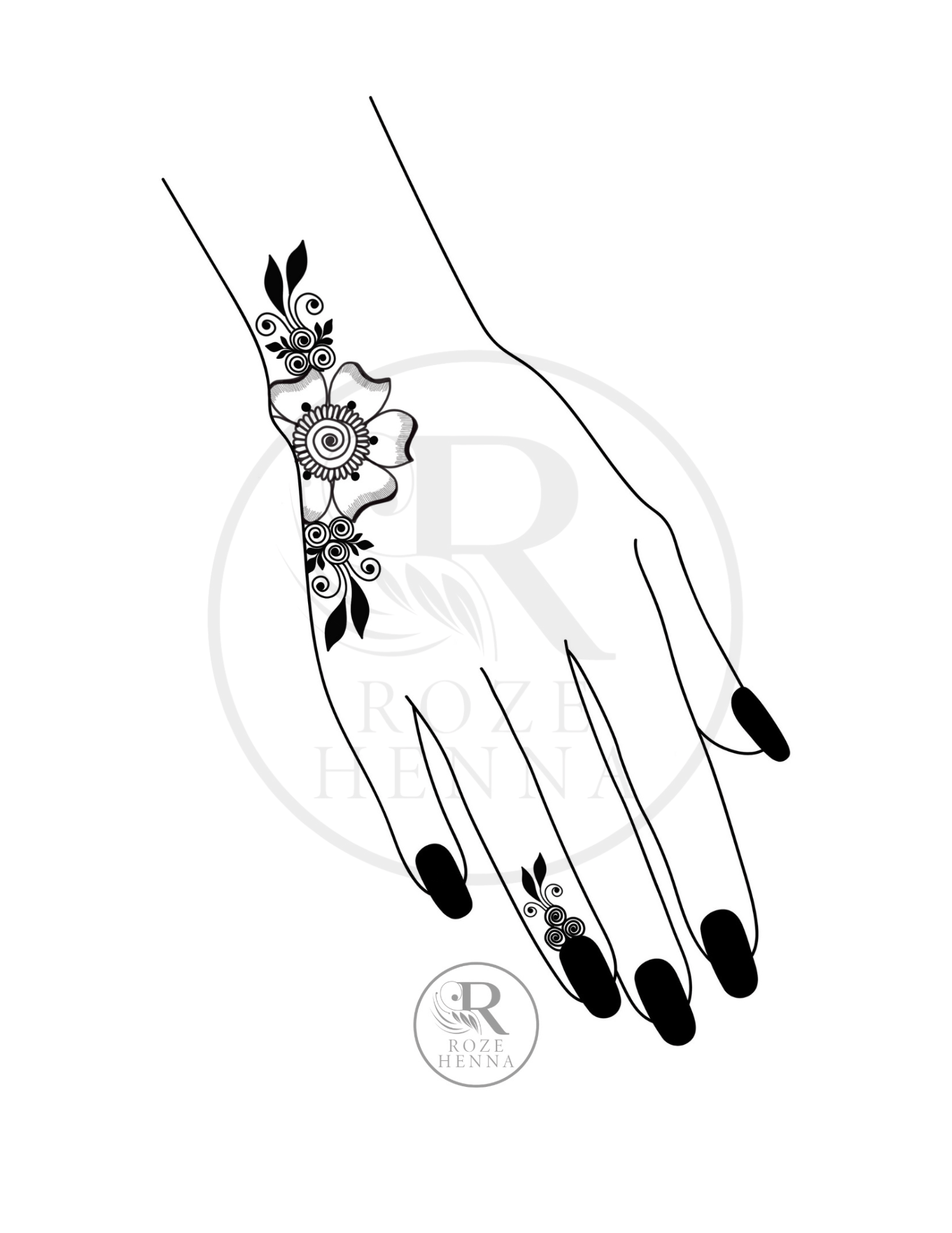 Rozehenna Henna Art Book Henna Practice Ebook for Beginners