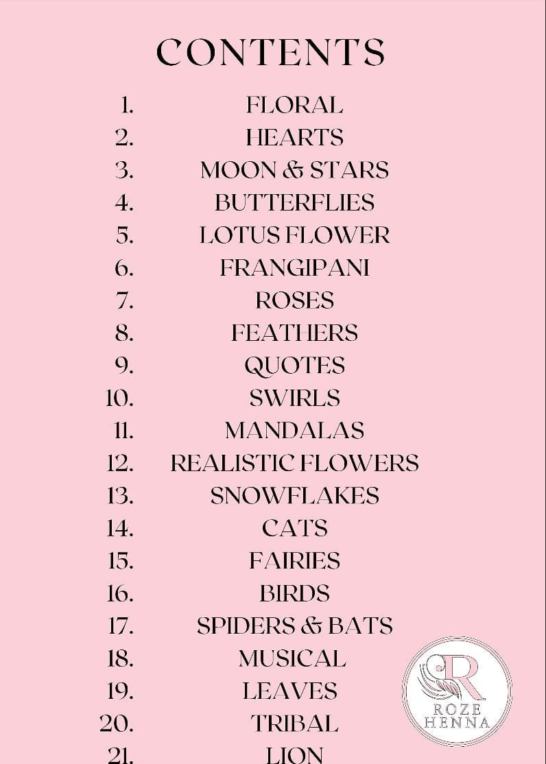 Rozehenna Henna Art Book Henna Tattoo Art Ebook