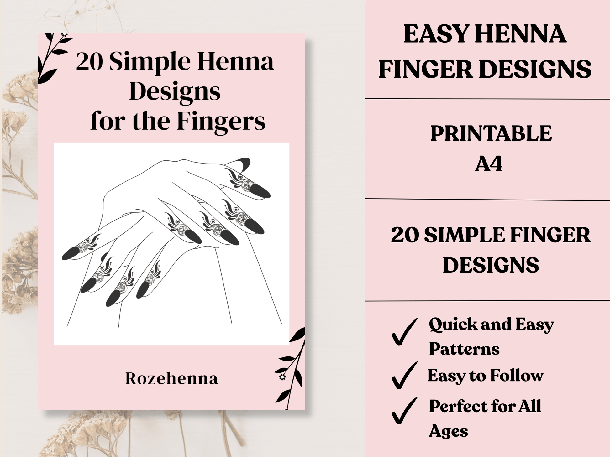 Rozehenna Henna Art Book Henna Tattoo Finger Designs