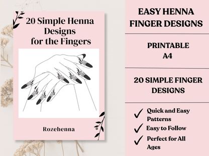 Rozehenna Henna Art Book Henna Tattoo Finger Designs