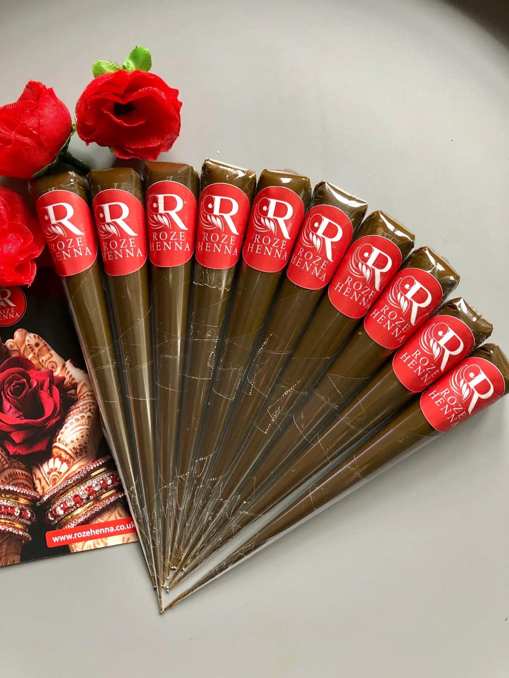 Rozehenna Pack of 10 Natural Henna Cones