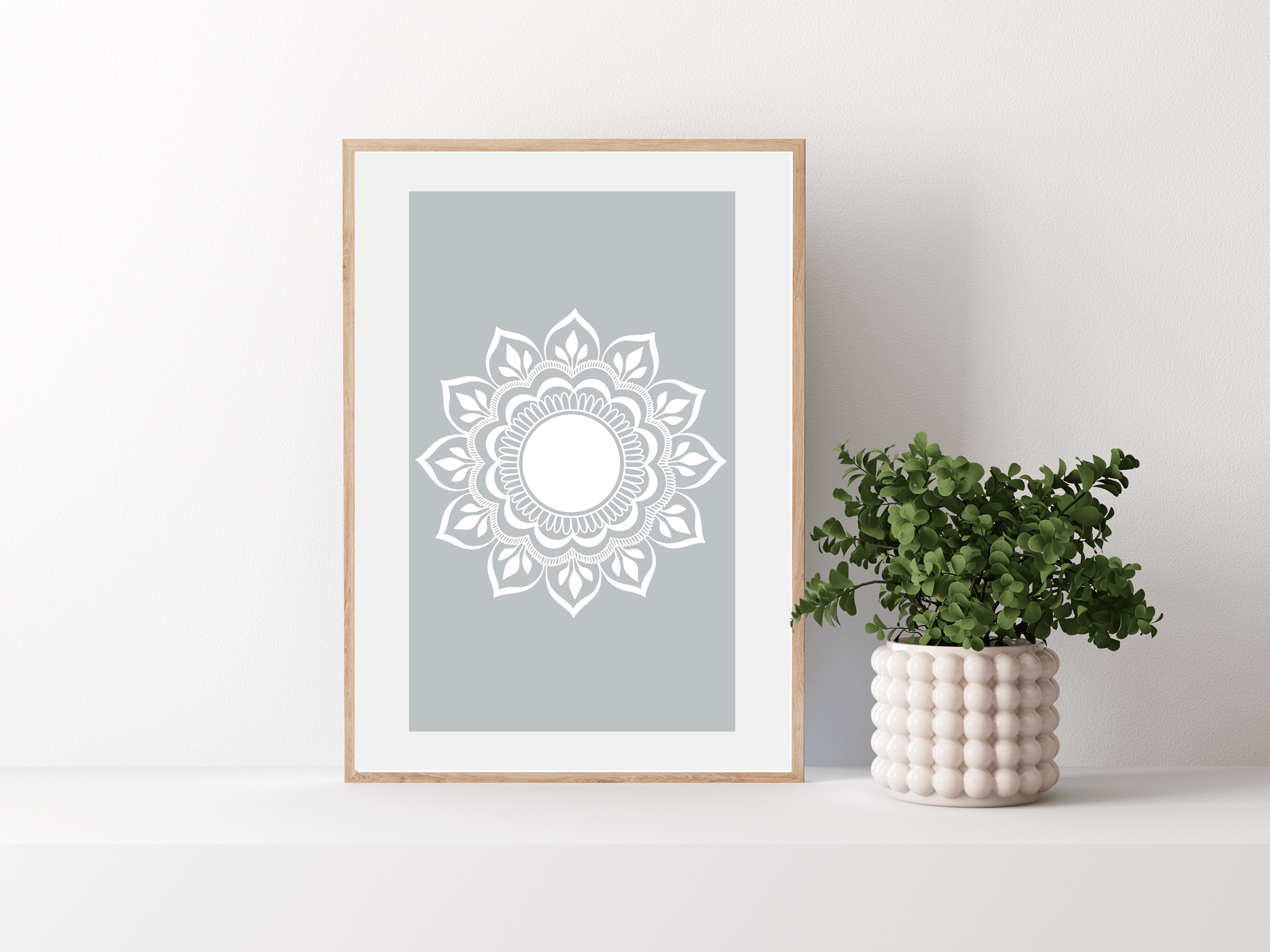 Rozehenna Printable Wall Art Hand-Drawn Mandala Wall Art | Charcoal Stone Printable