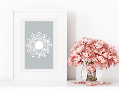 Rozehenna Printable Wall Art Hand-Drawn Mandala Wall Art | Charcoal Stone Printable