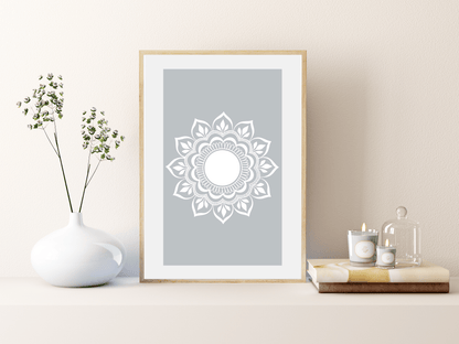 Rozehenna Printable Wall Art Hand-Drawn Mandala Wall Art | Charcoal Stone Printable