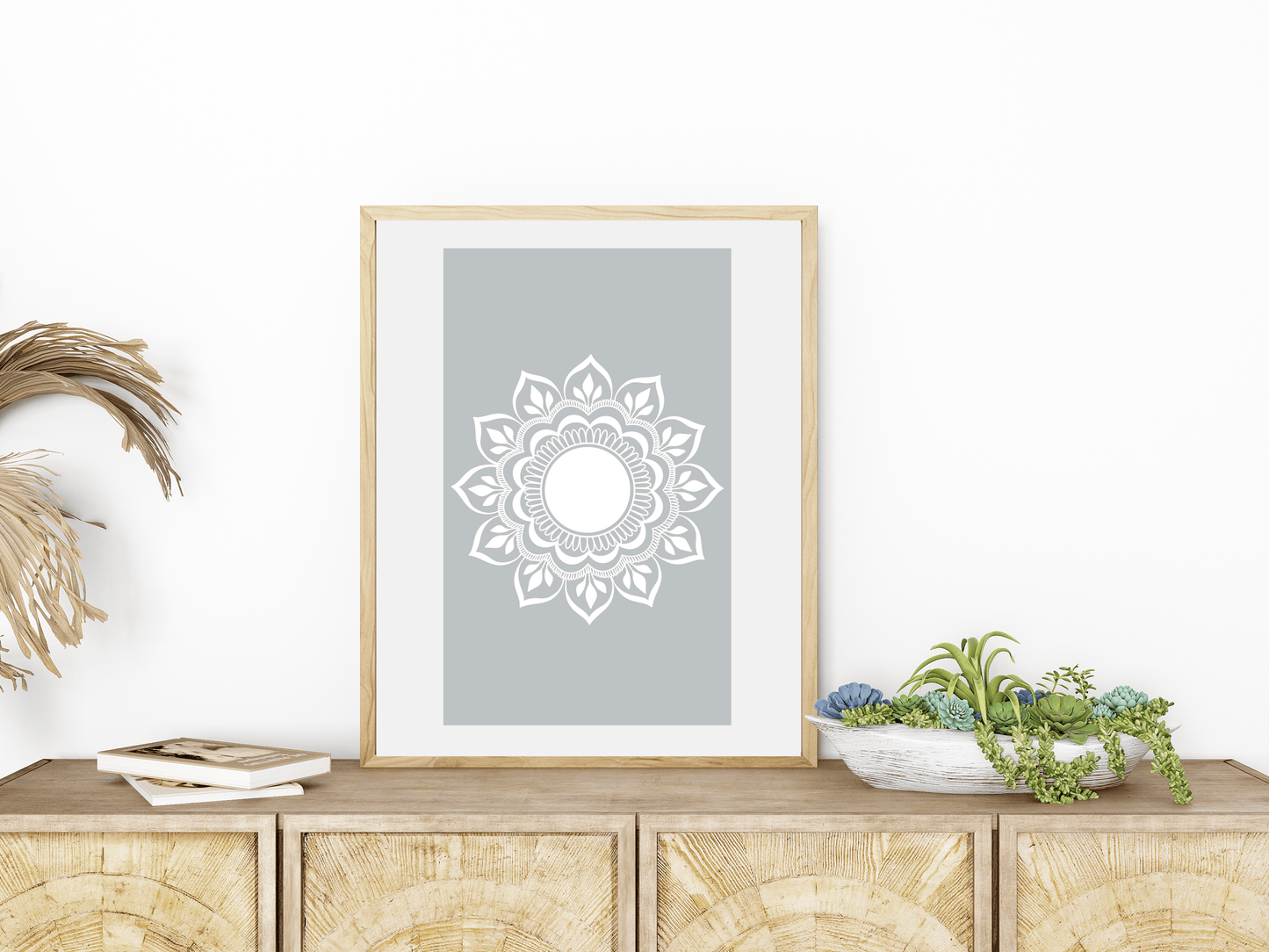 Rozehenna Printable Wall Art Hand-Drawn Mandala Wall Art | Charcoal Stone Printable