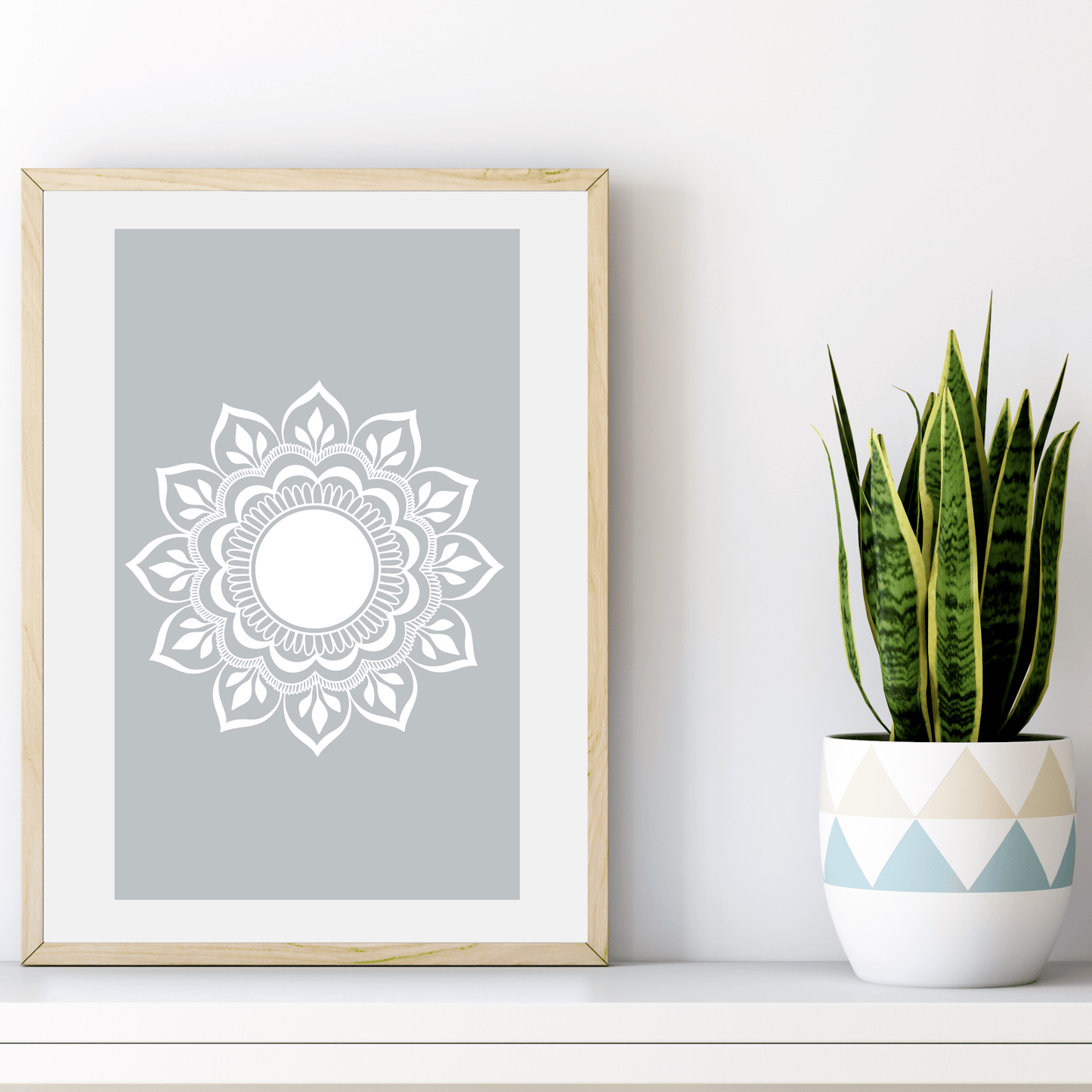 Rozehenna Printable Wall Art Hand-Drawn Mandala Wall Art | Charcoal Stone Printable