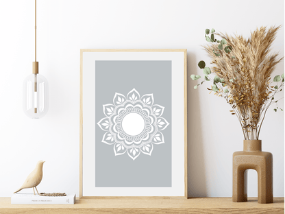 Rozehenna Printable Wall Art Hand-Drawn Mandala Wall Art | Charcoal Stone Printable