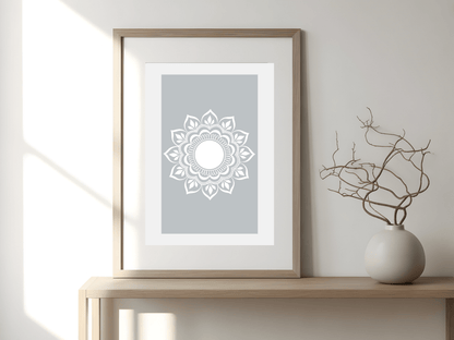 Rozehenna Printable Wall Art Hand-Drawn Mandala Wall Art | Charcoal Stone Printable