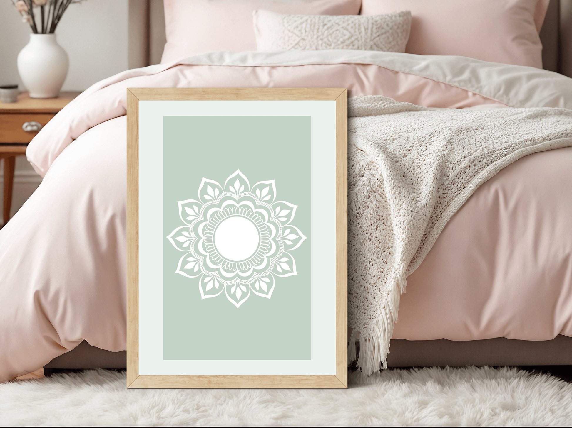 Rozehenna Printable Wall Art Hand-Drawn Mandala Wall Art | Sage Calm Printable