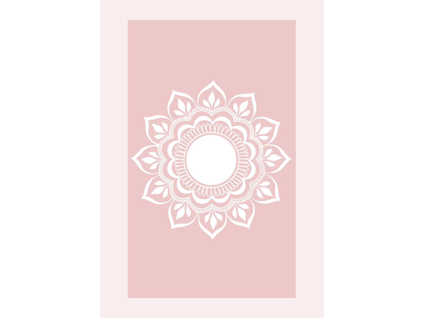 Rozehenna Printable Wall Art Hand-Drawn Mandala Wall Art | Soft Blush Printable