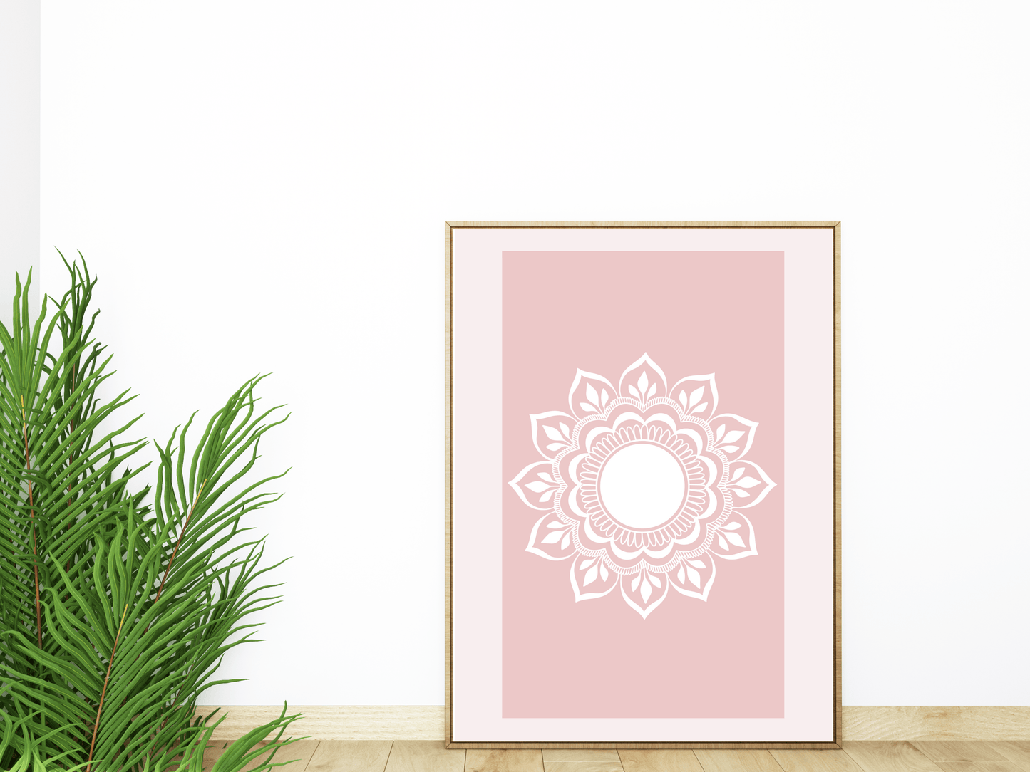 Rozehenna Printable Wall Art Hand-Drawn Mandala Wall Art | Soft Blush Printable